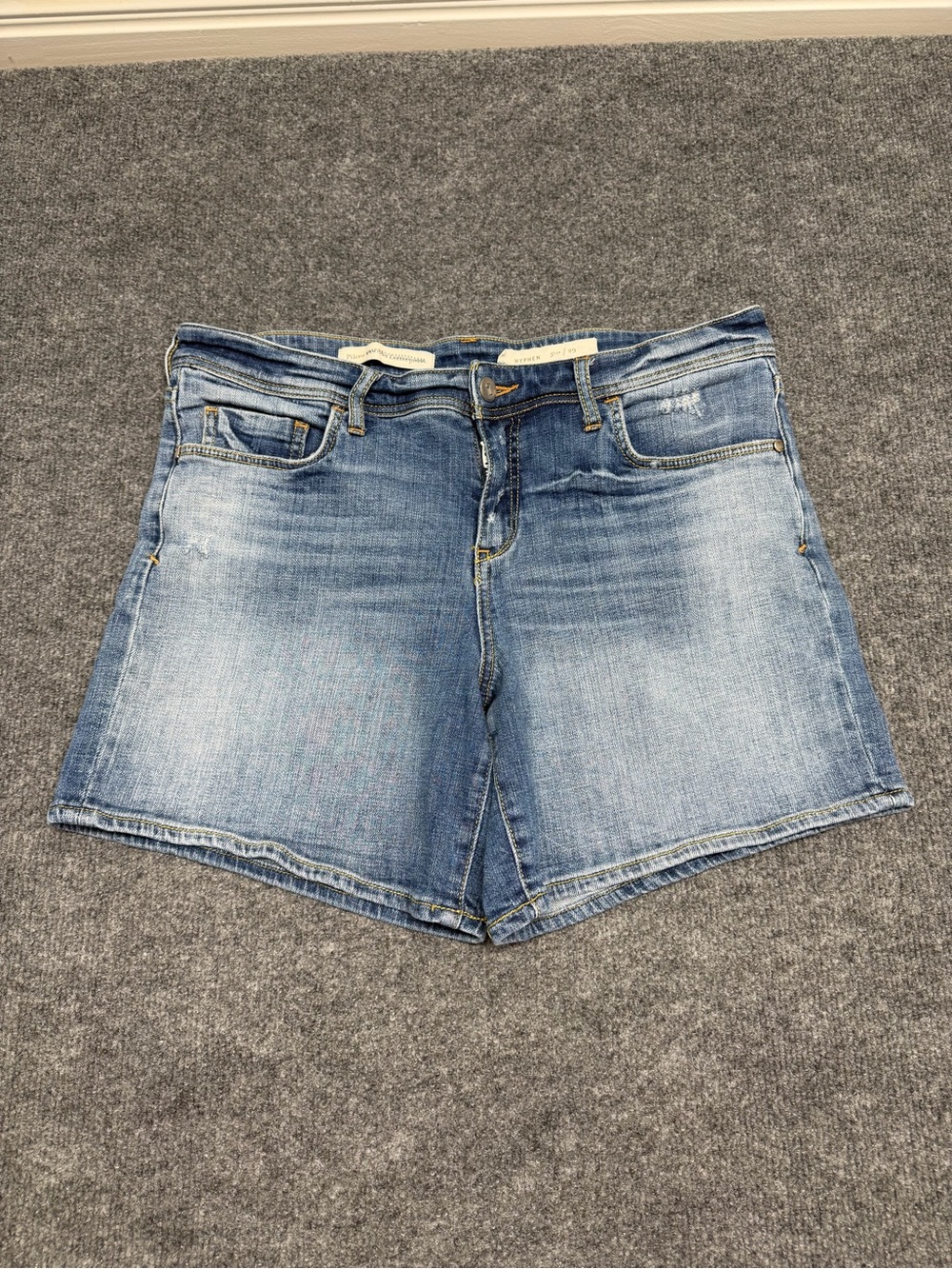 Pilcro and the Letterpress Faded Light Blue Denim Shorts